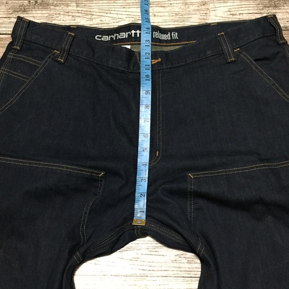 Carhartt Relaxed Fit Double Knee Work Jeans Men’s 40x30 Dark Wash Blue Denim - Picture 3 of 10